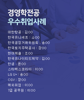 융합경영학부(경영학전공) 취업현황